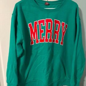 Green 'MERRY' Sweatshirt